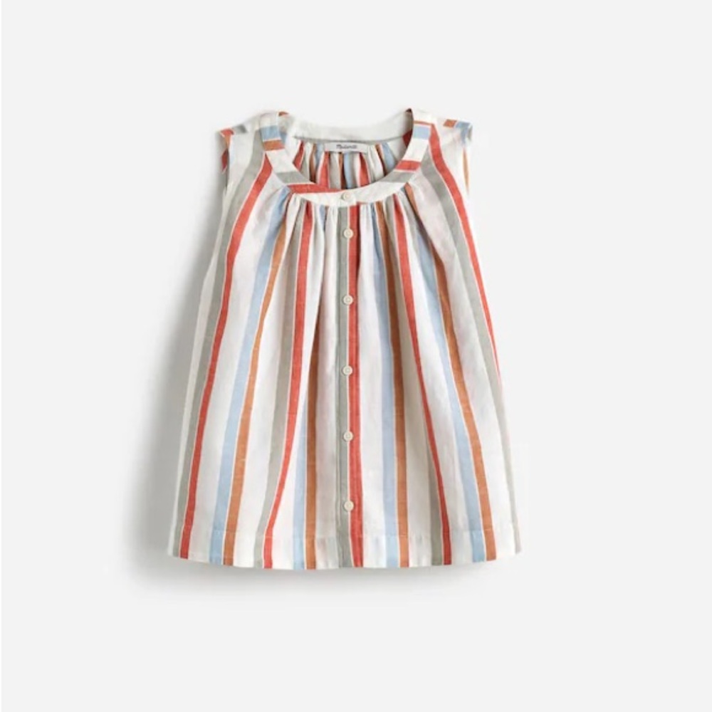 Madewell Brown Red Blue Stripe Shirt